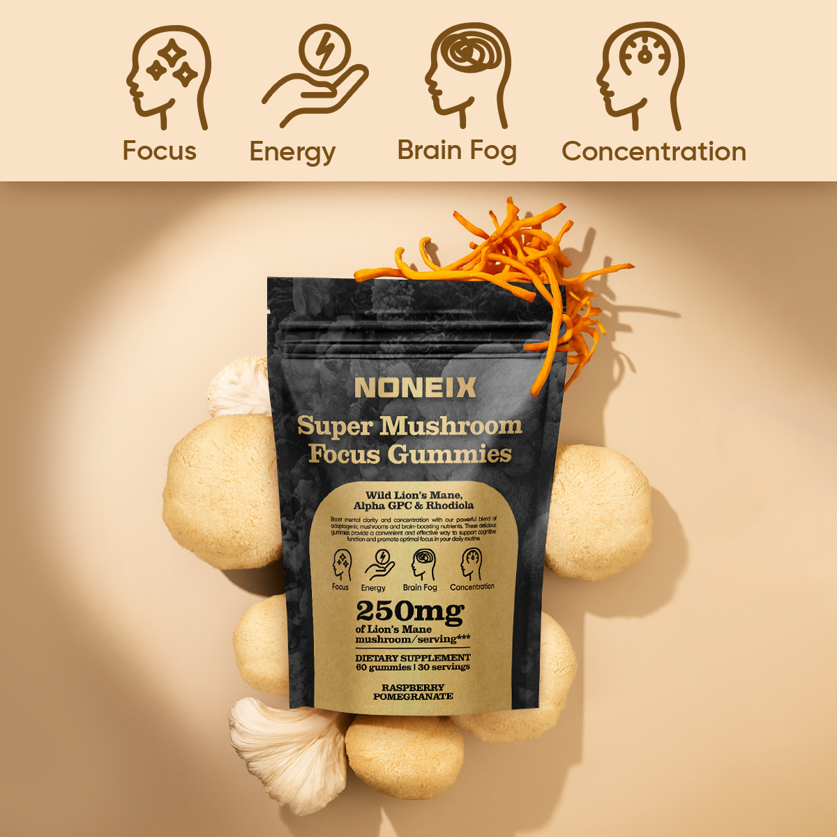 Noneix® Super Mushroom Focus Gummies